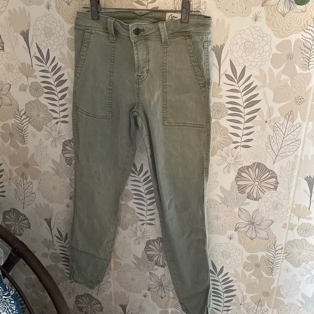 Cosmic Blue Love light olive green Cargo Skinny Jeans